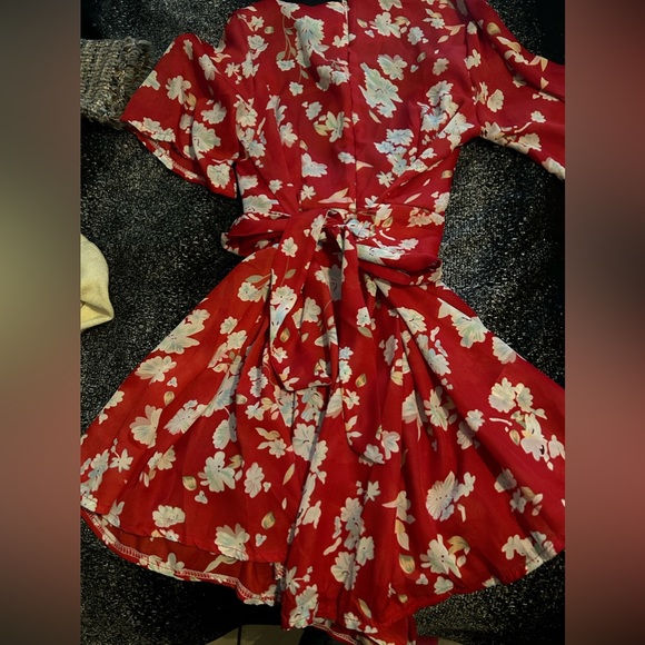 Cheng xin red with beige flowers it’s a shorts jumper not dress - Picture 4 of 8